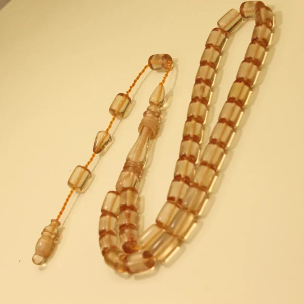 Şəffaf Silindir Kəsim Halqa İmaməli Sıxma Kəhrəba