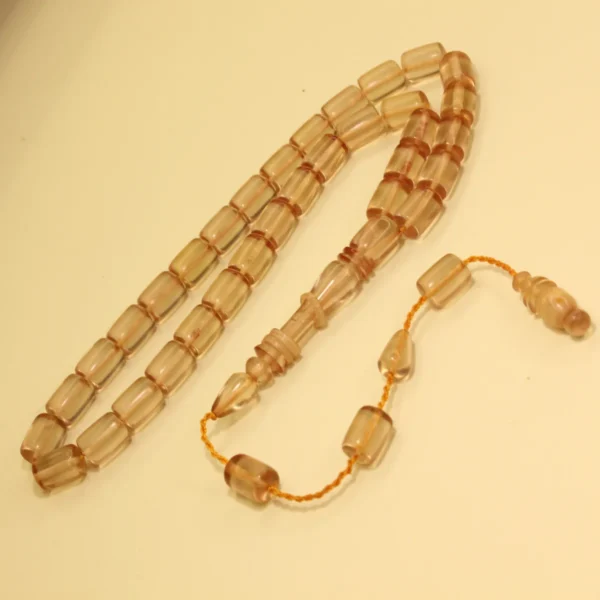 Şəffaf Silindir Kəsim Halqa İmaməli Sıxma Kəhrəba