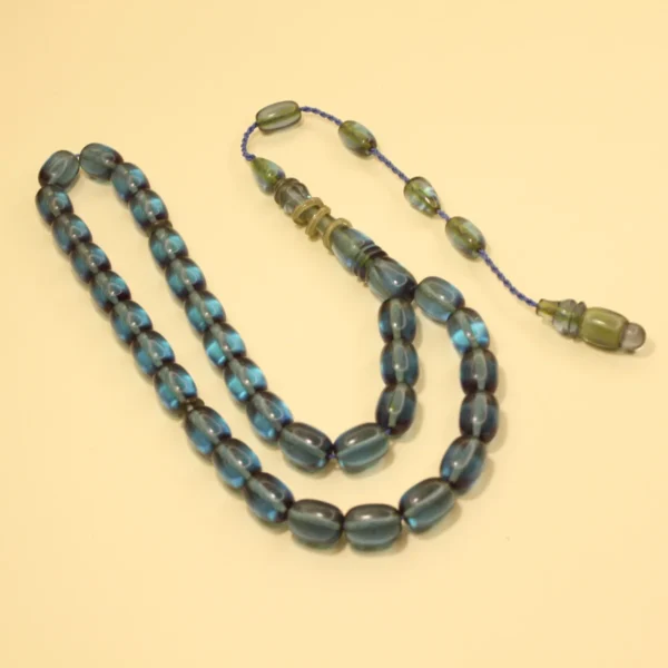 Açıq Neon Mavi Kəhrəba Təsbeh