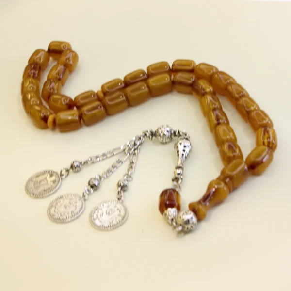 Sarı ləkəli alpaka püsküllü osmanlı kəhrəba