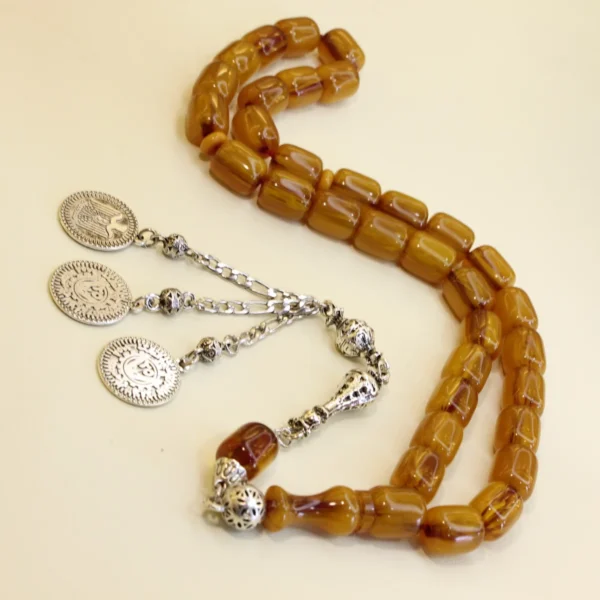 Sarı ləkəli alpaka püsküllü osmanlı kəhrəba