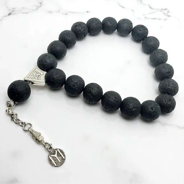 qara-mat-yumru-tebii-dasi-3 Lava daşı təsbeh